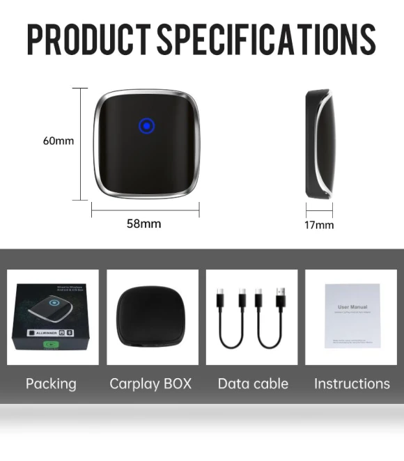 Wireless CarPlay Android Auto Adapter — Stereo Receivers, Auto Accessories Home