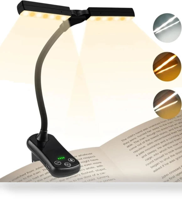 Adjustable Rechargeable Touch Book Light — Reading Lights, Elegant Living House