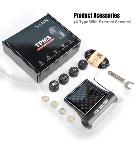Smart Solar Power TPMS Car Tire Pressure Monitor System — TPMS Sensor Replacements, Auto Launcher