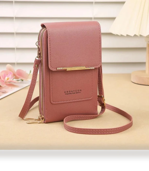 Touchscreen Lock Cell Phone Bag — Crossbody, Leather bag
