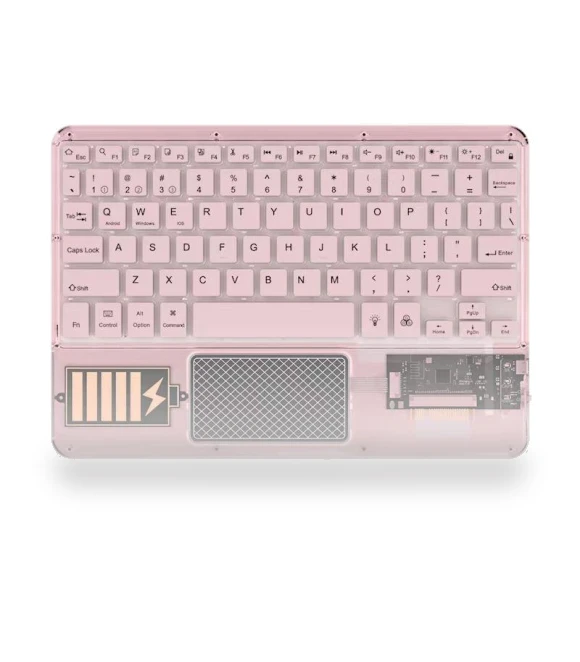 Transparent RGB Bluetooth Keyboard with Touchpad — Keyboards, Bellatrix