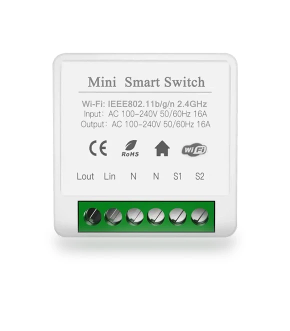 16A MINI Wifi Switch DIY 2-Way Remote Control Timer Relay Automation — Smart Home Hubs & Controllers, AUBESS