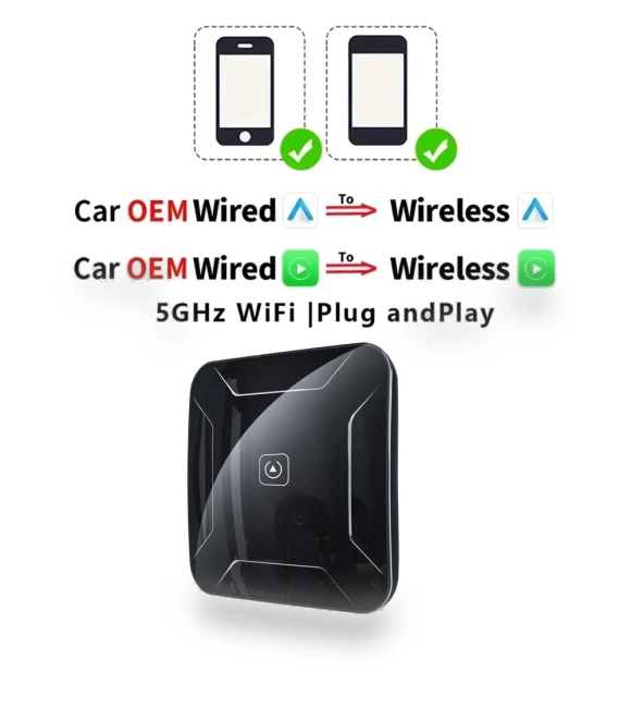 2in1 Smart AI Box Wireless CarPlay and Android Auto Adapter — Phone Accessories, Kebidumei
