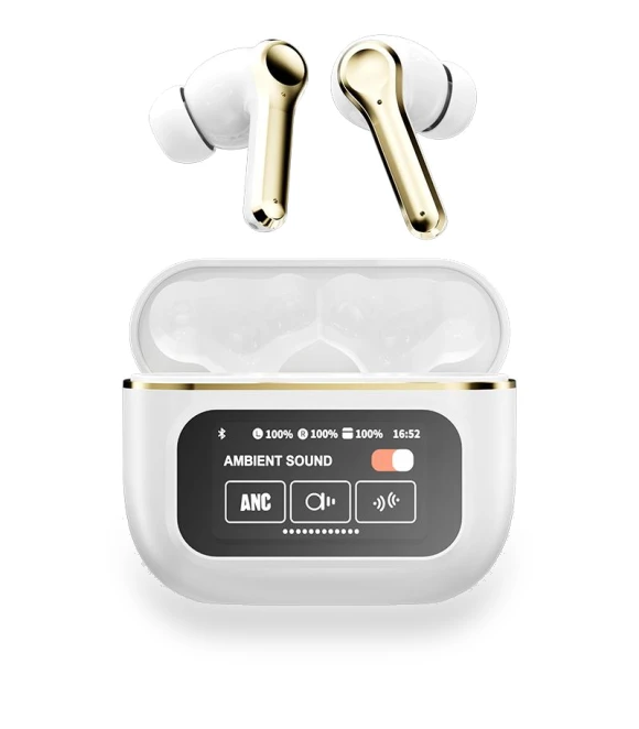 Bluetooth ANC TWS Earbuds with LED Touch Screen — In-Ear Headphones, KITCHEN-MALL