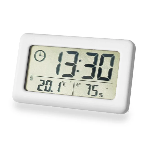 Digital LCD Display Silent Desk Clock with Temperature Sensor — Clocks, Rainbow Rain