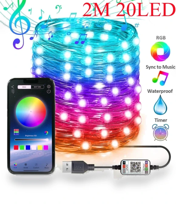 Smart Bluetooth LED Copper Wire Garland — String Lights, GYROBALL