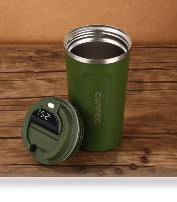 Smart Coffee Cup with Temperature Display — Beverage Warmers, Clock-Mall