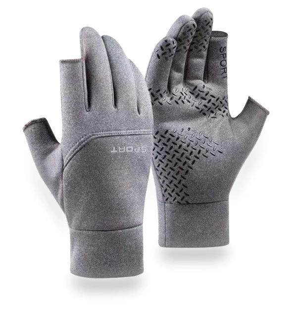 Winter Fingerless Cycling Gloves with Touchscreen — Gloves & Mittens, Rainbow Rain