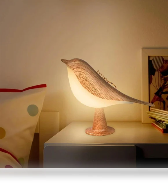 3-Color LED Bird Lamp with Touch Control — Night Lights, AE Selection