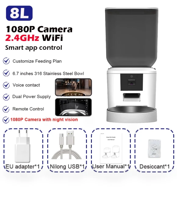 Automatic Cat Feeder with 1080p Camera — Automatic Feeders, Rainbow Rain