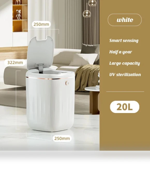 Automatic Waterproof Trash Can — Waste Baskets, Simple and warm