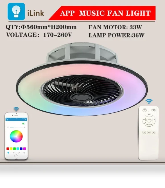Ceiling Fan with LED Lighting and Smart Control — Ceiling Fans & Accessories, Rainbow Rain