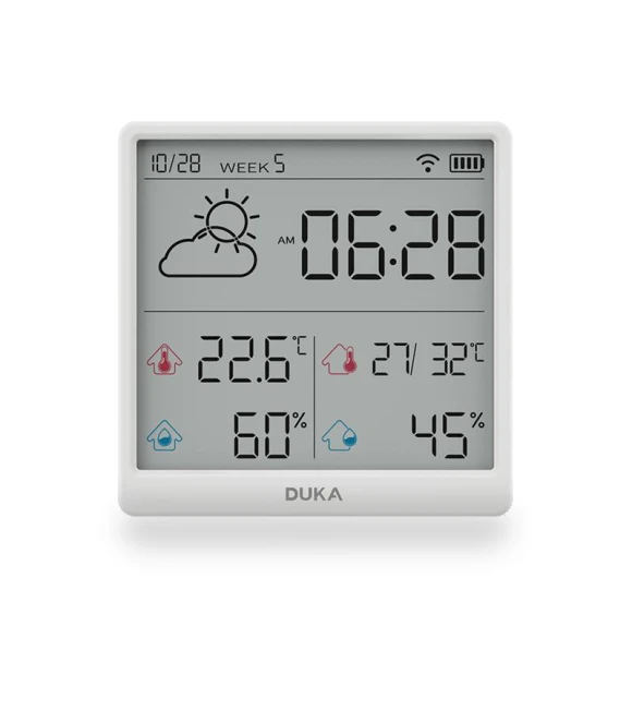 Electronic Temperature and Humidity Sensor Wi-Fi Smart Digital Hygrometer Thermometer Clock Weather Station — Home Climate Control, Build My Home