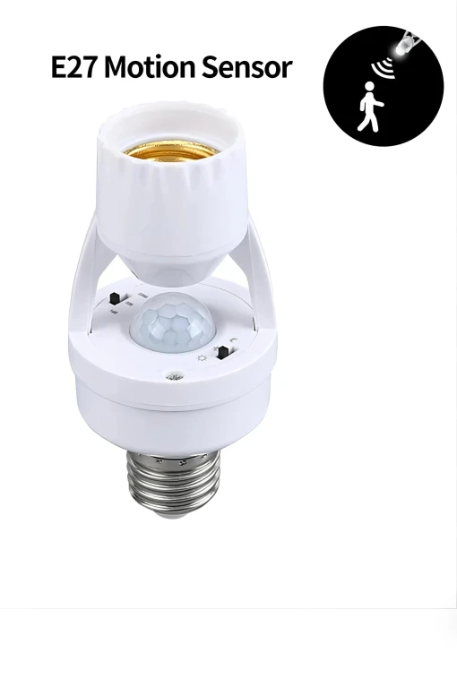 PIR Motion Sensor Lamp Head Base with E27 Socket — Motion Sensors, Build My Home