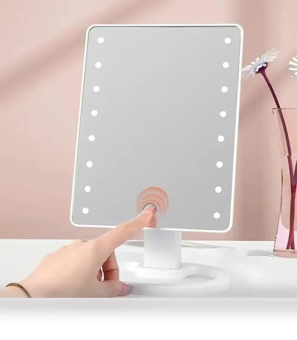 Square Cosmetic Mirror with Smart Touch Screen — Handheld, AE Selection
