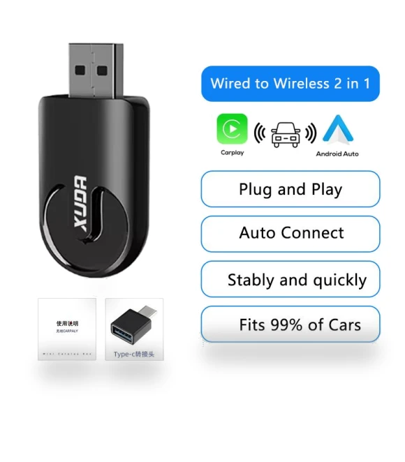 Wireless CarPlay Android Auto Adapter — Stereo Receivers, Kebidumei