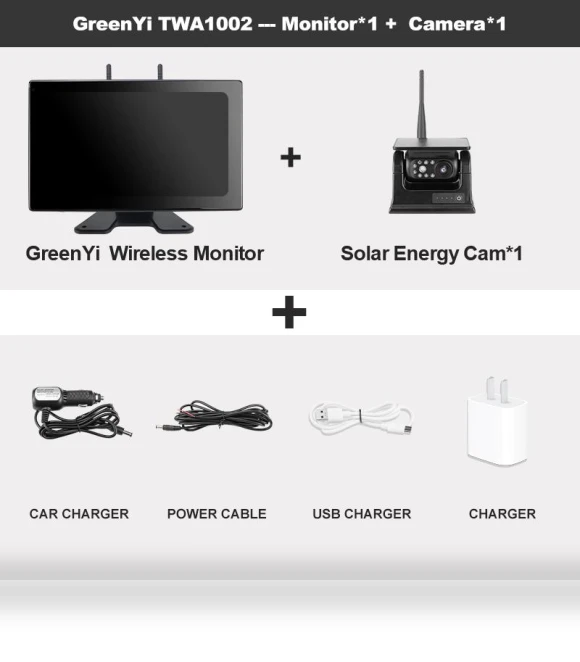 10-inch Wireless Touch Screen DVR Recorder with Monitor and Solar Power — Rearview Safety Systems, JOHO