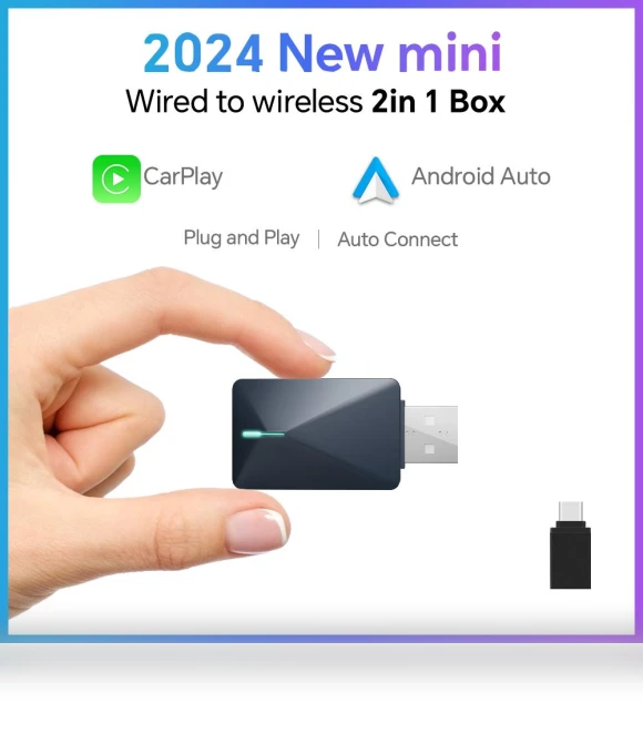 2-in-1 CarPlay Dongle Android Auto Adapter — Stereo Receivers, Acodo
