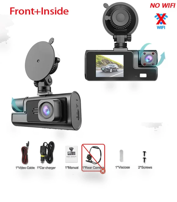 2-inch Car Dash Cam with 3 Cameras — Dashboard Cameras, JOHO