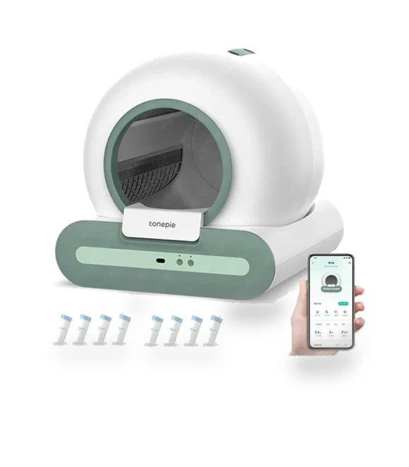 Automatic Self-Cleaning Cat Litter Box — Waste Bins, Rainbow Rain