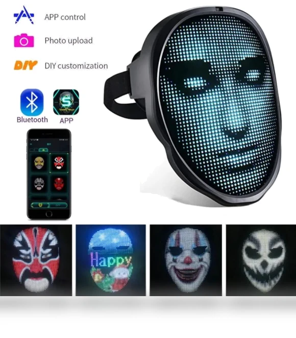 Bluetooth LED Halloween Mask — Masks, Stone Home
