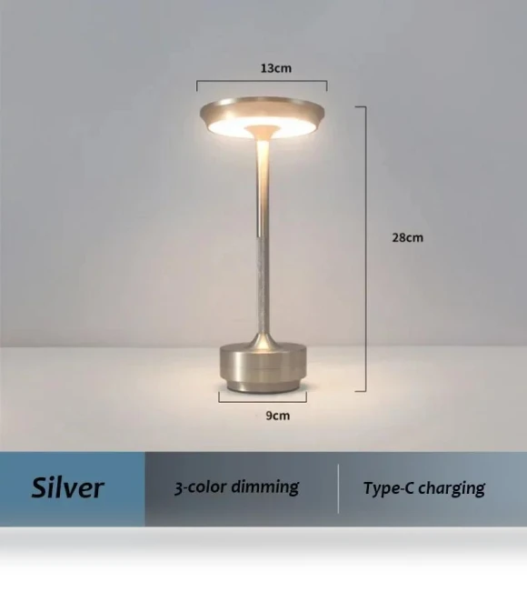 Industrial Style LED Desk Lamp with Charging — Desk & Table Lighting, Rainbow Rain