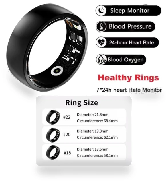 Smart Ring with Charging Case — Smart Rings, Lucky Start Smart watch