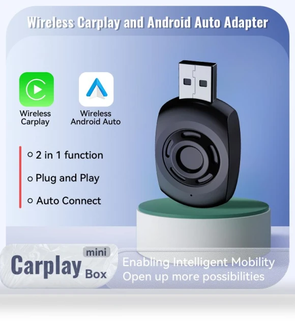 Wireless Android Auto Carplay Adapter 2 in 1 AI Box Car — USB, JOHO - CarGear