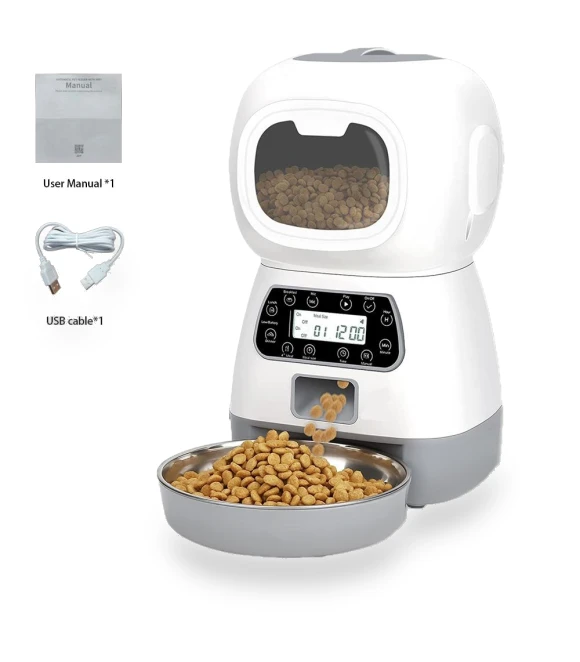 Automatic Pet Feeder with Stainless Steel Bowl — Feeders, Build My Home