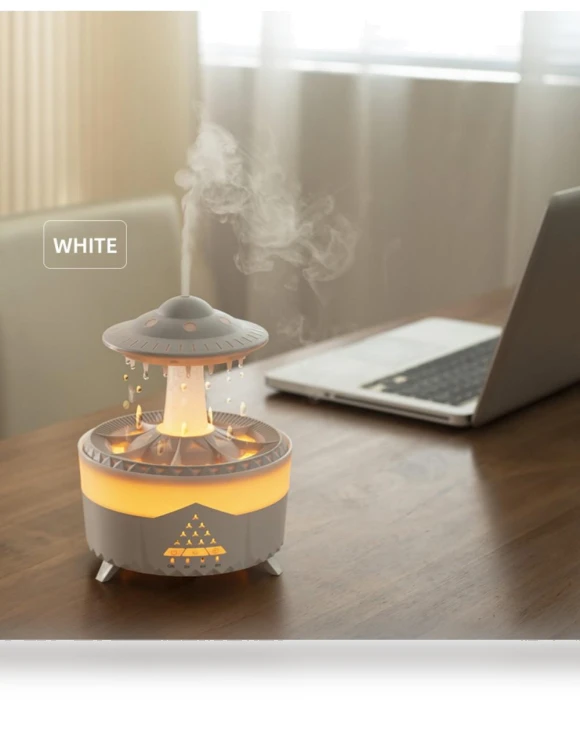 Rotating Rain Humidifier with Color LED Night Light — Air Moisturizers, Lntelligent Living Hall