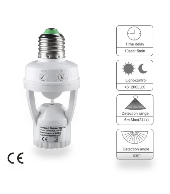 Smart E27 PIR Motion Sensor Light Switch — Dimmer Switches, HIMO Group