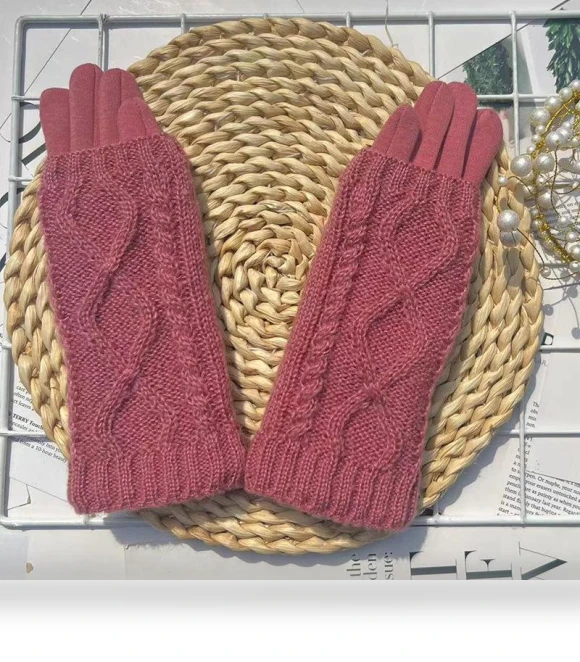 Touchscreen Knit Wool Gloves — Arm Warmers, Female s