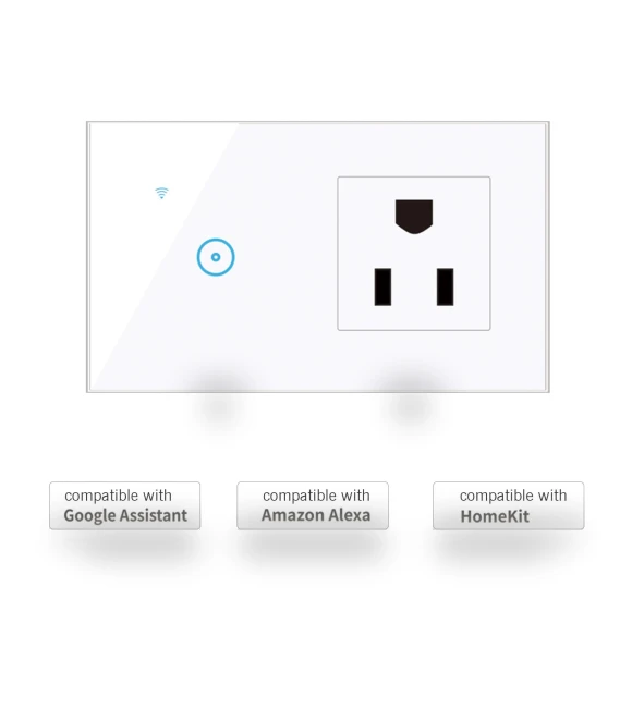 Wi-Fi Smart Wall Outlet with 1-Key Touch Light Switch — Outlet Switches, Optimized General