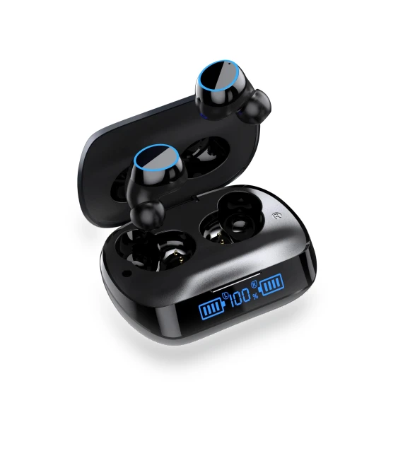 Bluetooth Earbuds with Digital Touch Screen — In-Ear Headphones, QUEED