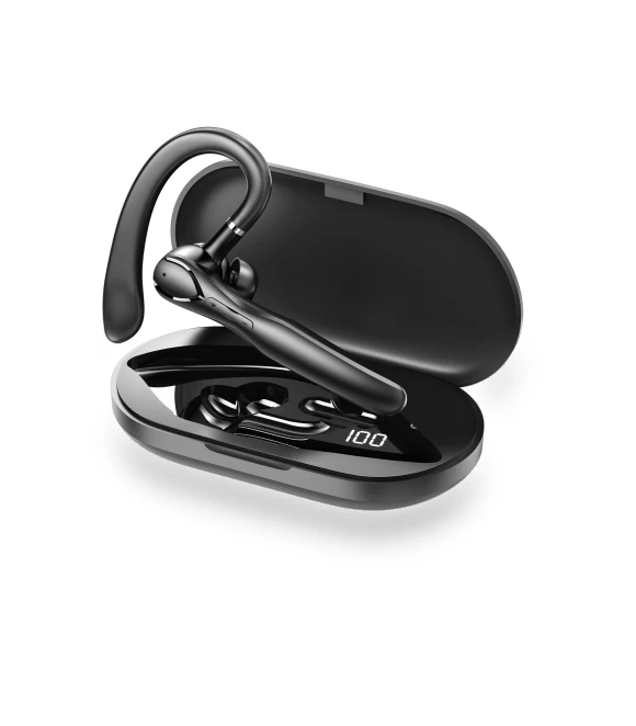 Bluetooth Headset with Dual Microphones and Noise Cancellation — Headsets, QUEED
