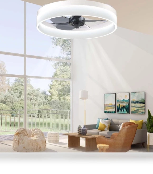 Modern Ceiling Fan with Remote Control and LED Light — Ceiling Fans, Seahorse Home