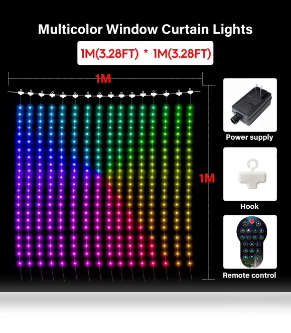 Smart Curtain String Light DIY Picture Text Led Display — String Lights, AE Selection
