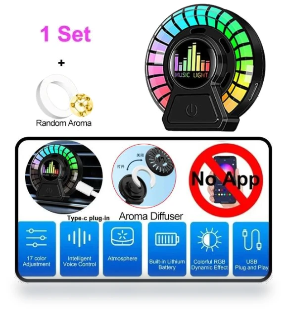 Smart LED Symphony Sound Control Pickup Light RGB Music Rhythm Ambient Lamp — Car Essentials, Homeware Essentials