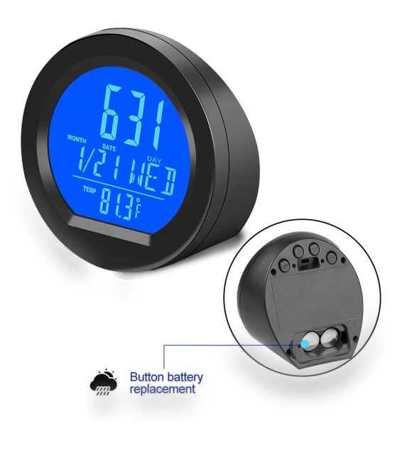 Solar Charging or Battery Powered Car Digital Watch — Clock, Rustic Elegance House