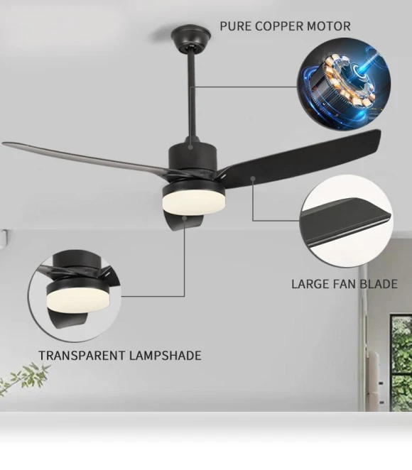 52-inch Silent Remote Control Reversible DC Ceiling Fan Light — Ceiling Fan Lighting Solutions, Build My Home