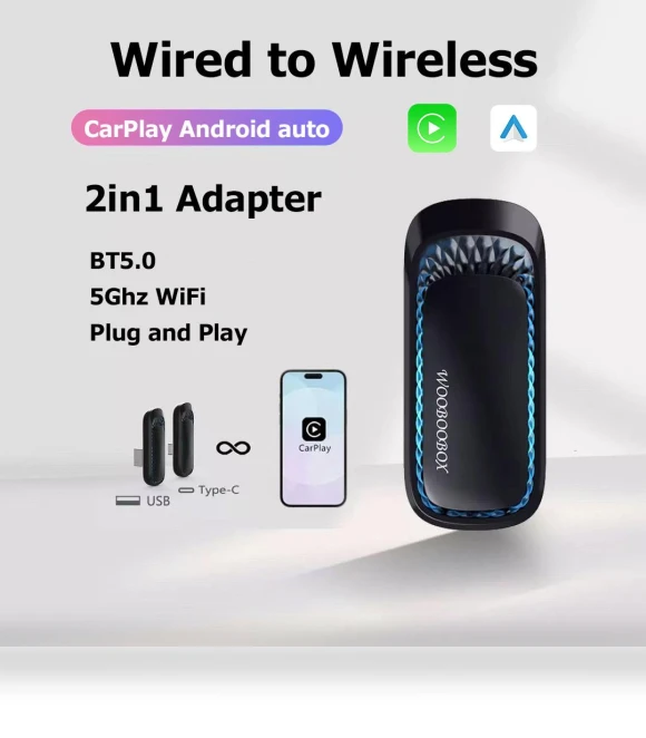 CarPlay Android Auto RGB Box Adapter — Stereo Receivers, Auto Launcher