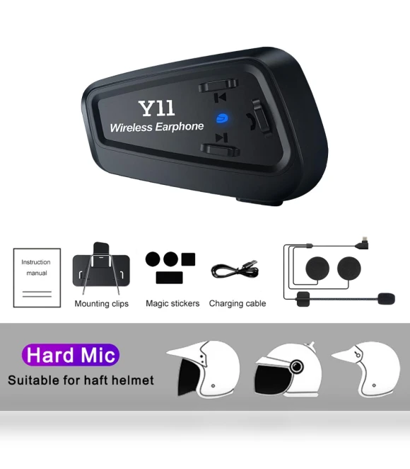 Motorcycle Helmet Bluetooth Headset — Wireless Headsets for Powersports, Cars Auto Home