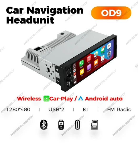 MP5 Player with Wireless CarPlay and Android Auto — Stereo Receivers, Auto Launcher