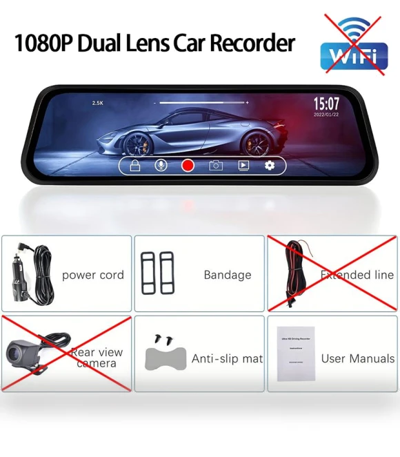 Rear View Mirror Dash Cam — Rearview Cameras for Cars, Auto Accessories Home