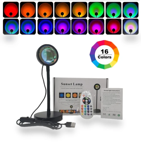 Smart Bluetooth Night Light Rainbow Sunset Projector Lamp — Night Lights, Supermarket GO