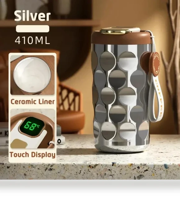 Smart Thermos Bottle with LED Temperature Display — Beverage Warmers, Indoor Furniture