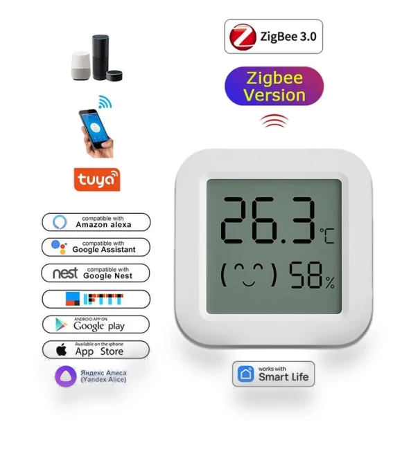 Temperature and Humidity Sensor with LCD Screen — Home Climate Control, Home Textile Home Decoration