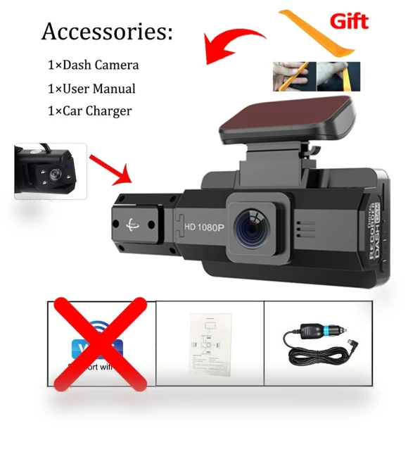 Triple Camera Car Dash Cam — Dashboard Cameras, Auto Accessories Home