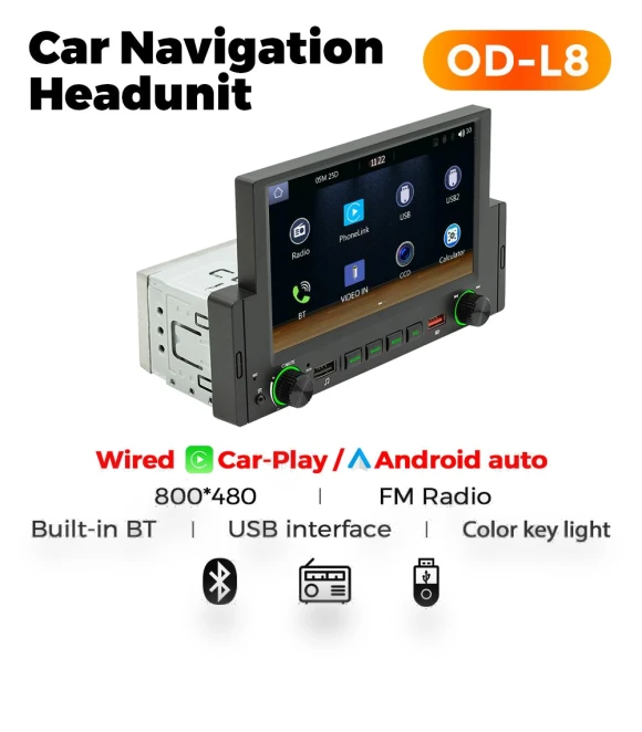 Universal 1Din Head Unit with 6.2" Touchscreen — Stereo Receivers, Auto Launcher