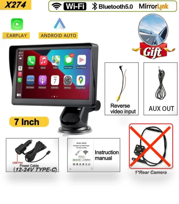 Universal 7-inch Wireless CarPlay Android Auto Car Radio Multimedia Video Player — Stereo Receivers, Auto Accessories Home